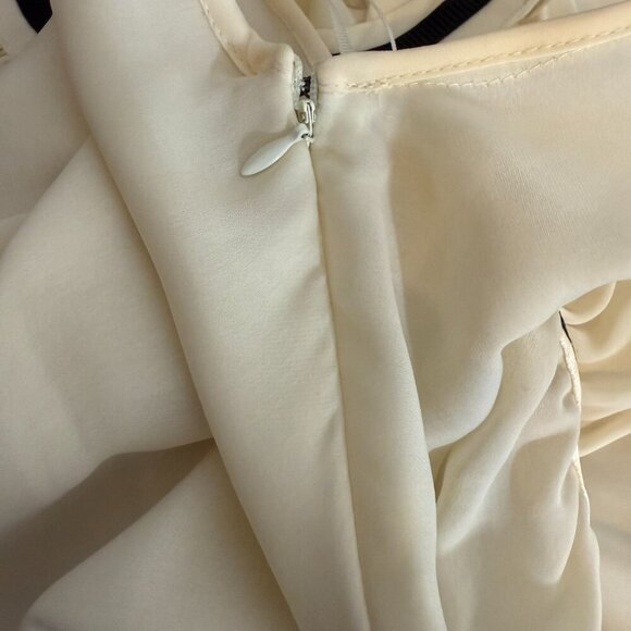 Mango Sleeveless Tennis Cocktail Mini Dress Women's 4 Ivory Chiffon Fit & Flare - Picture 13 of 13